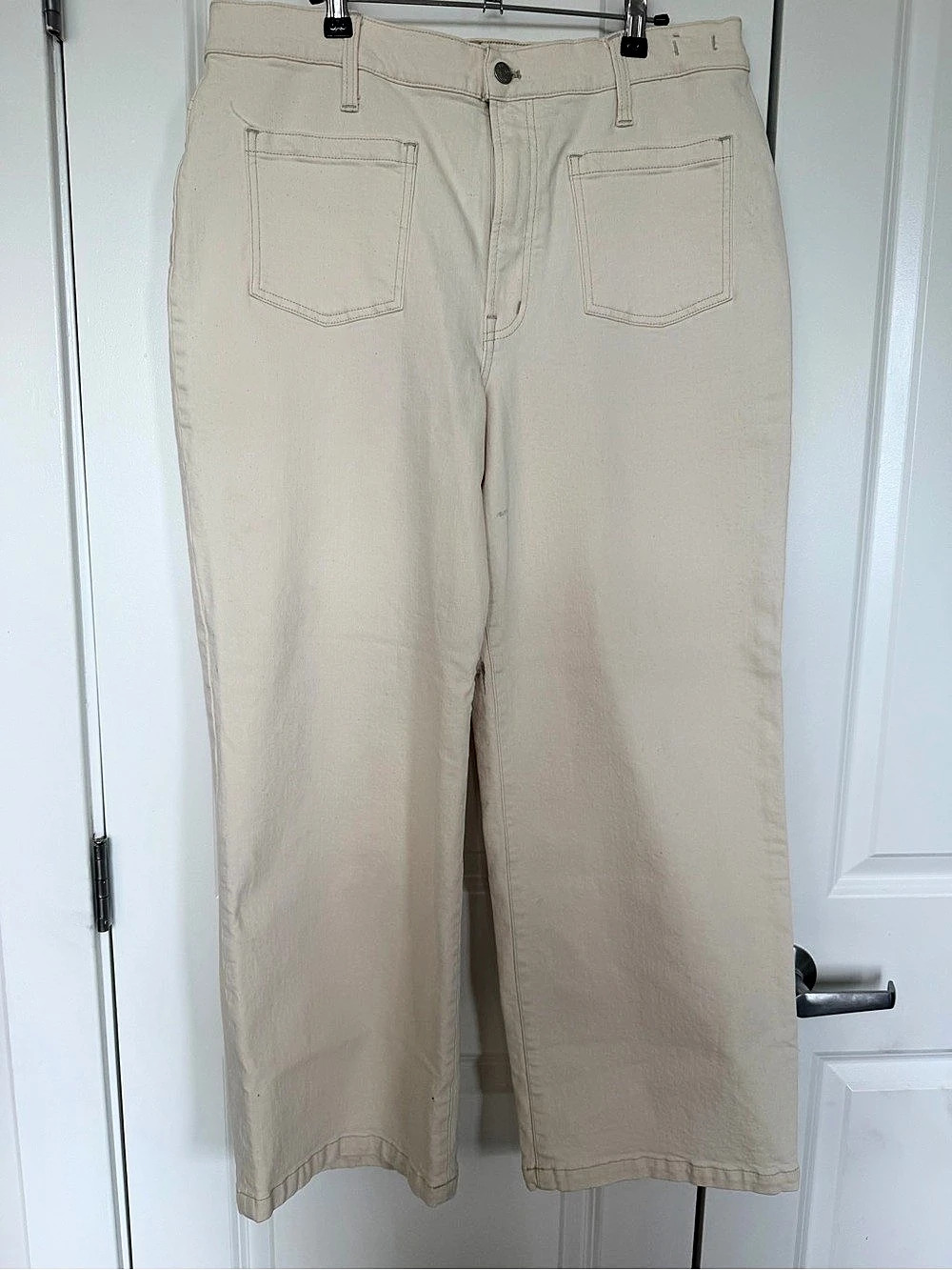 Madewell Perfect Vintage Wide-Leg Jean Jeans in Cream Waist 33